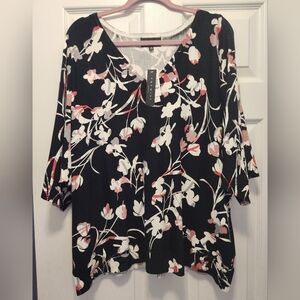 Premise Woman knit black with flowers sweather